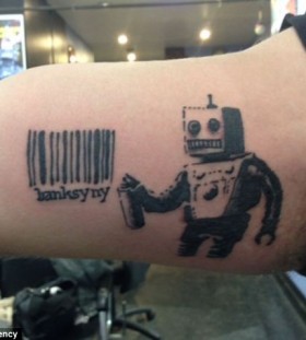 Bansky robot tattoo