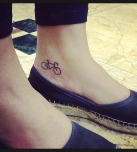 Bicycle tattoo on foot