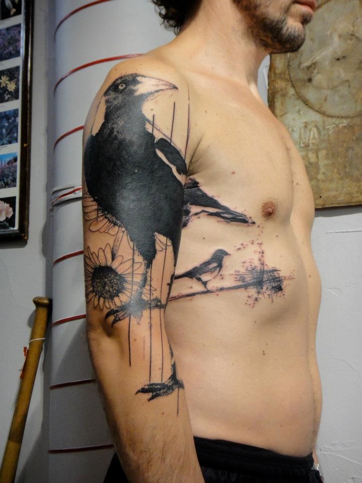 Black angry crow tattoo by Xoil TattooMagz › Tattoo