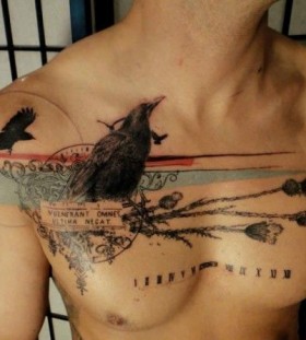 Black bird tattoo by Xoil