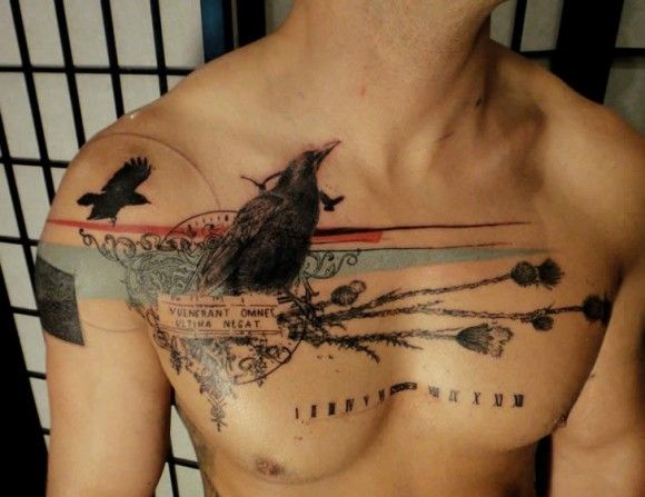 Black bird tattoo by Xoil