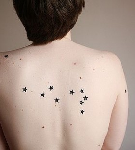 Black lovely girl star tattoo on arm