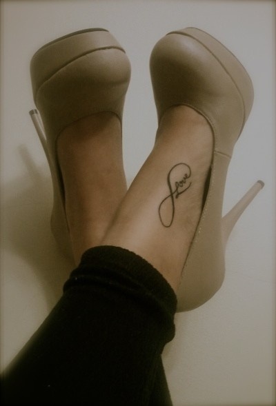 Black lovely tattoo with shoes
