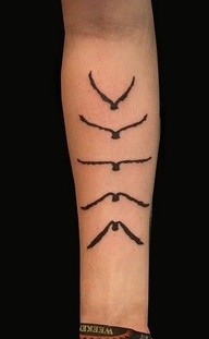 Black simple birds tattoo on arm