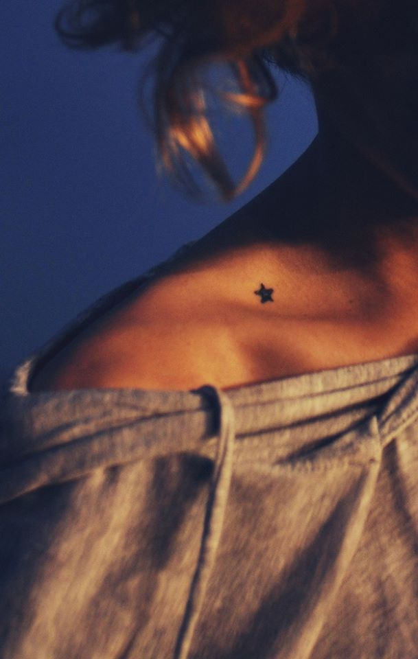 Black small star tattoo on shoulder - | TattooMagz › Tattoo Designs ...