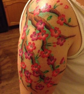 Blossom tree cherry tattoo on arm