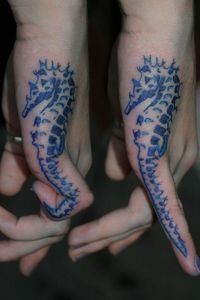 Blue dragon interesting design tattoo