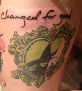Changed for good quote tattoo on leg