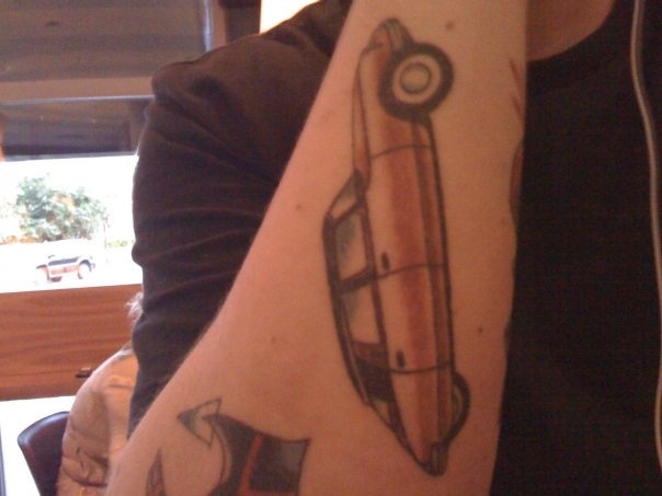 Citroen simple car tattoo on arm