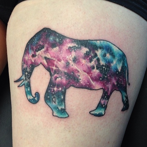 Colorful elephant tattoo