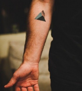 Colorful triangle tattoo