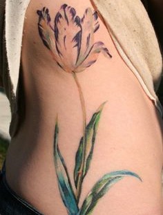 Colorful tulip tattoo