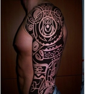 Cool black tribal tattoo on arm