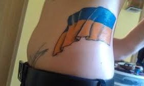 Cool tattoo with Ukrainian flag