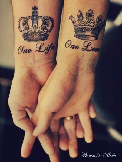 Couple hands lovely tattoo