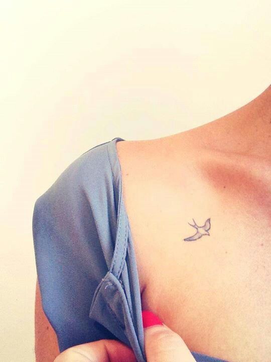 Cute girl bird tattoo