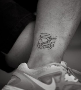 Cute simple map tattoo on leg