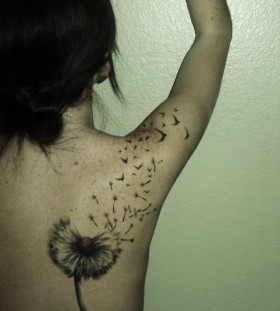Cute small bird tattoo on shoulder