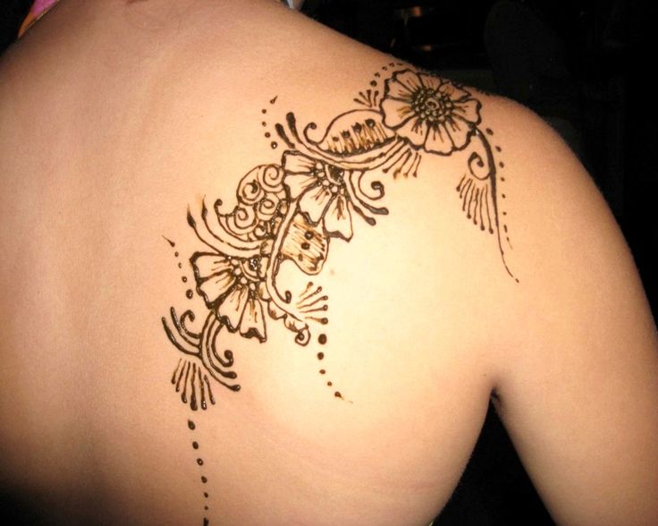 Cute women black shoulder tattoo