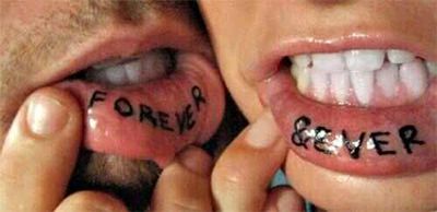 Forever and ever lips tattoo