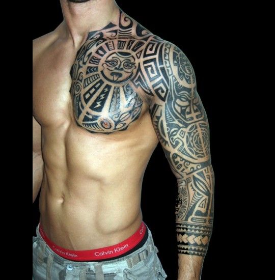 Funny men’s tribal tattoo on arm