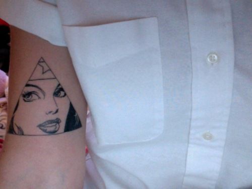 Girl in triangle tattoo