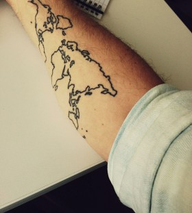 Globe tattoo on arm