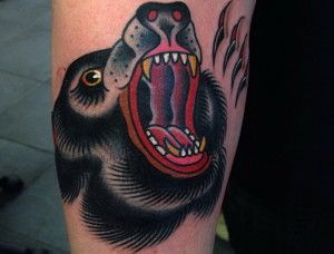 Great looking bear tattoo on arm