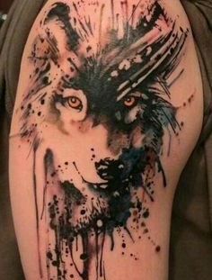 Great looking wolf tattoo on arm