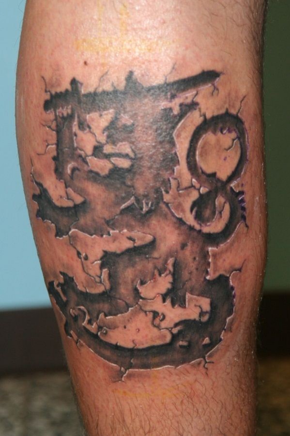 Horoscope awesome lion tattoo on leg