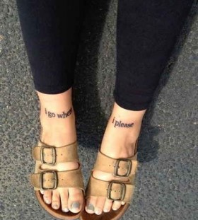 I go when I please tattoo with shoes