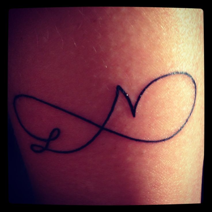 Infinity tattoo with letters N and L