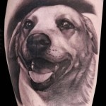 Lovely great dog tattoo on arm