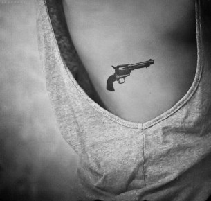 Lovely gun and gun tattoo