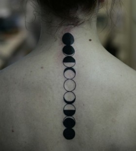 Lovely phases back moon tattoo