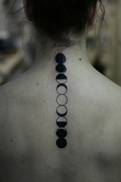 Lovely phases back moon tattoo