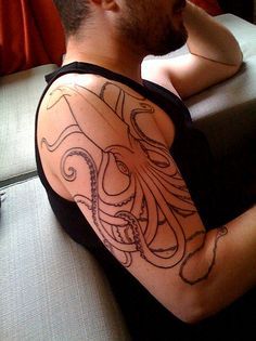 Man with awesome octopus tattoo