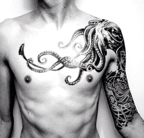 Man with octopus tattoo