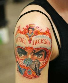 Michael Jackson colorful tattoo