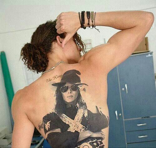 Michael Jackson tattoo on back