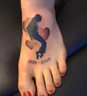 Michael Jackson tattoo on foot
