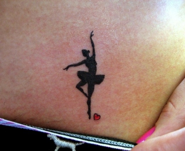Minimalistic ballerina tattoo