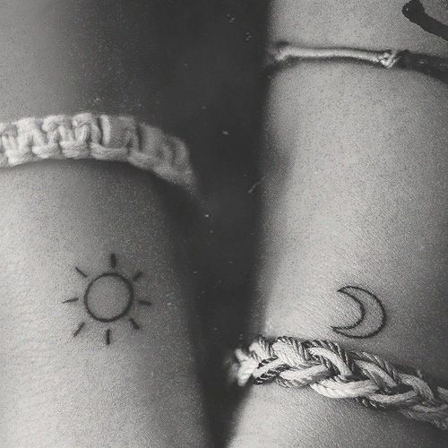 Moon and sun ornaments tattoo