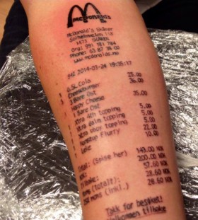 Norwegian teens number tattoo on arm