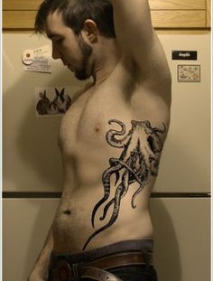 Octopus side tattoo