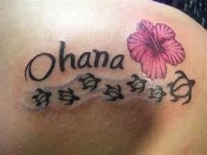 Ohana flower hawaiian style tattoo
