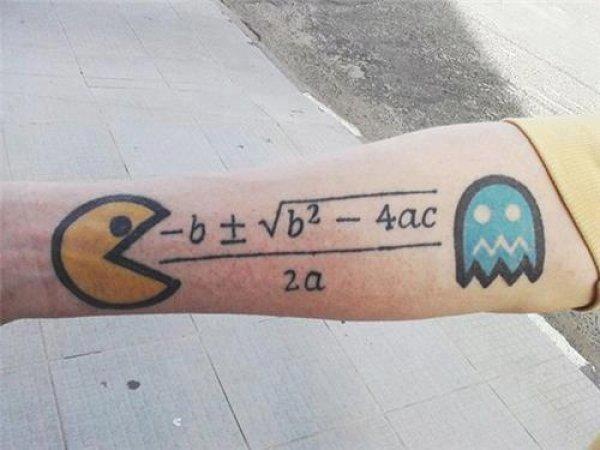 Pac man formula tattoo