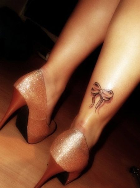 Pretty bow tattoo with shoes