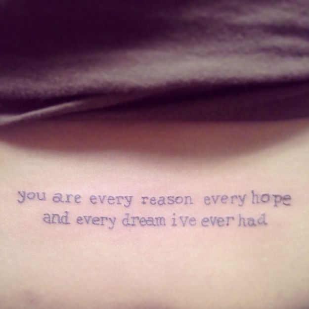 Pretty quote love tattoo on arm