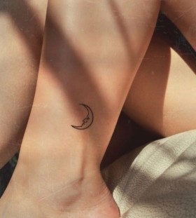 Pretty small moon tattoo on arm